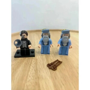 Lot of 3 Lego Minifigures Harry Potter series - Albus Dumbledore & Pro Flitwick